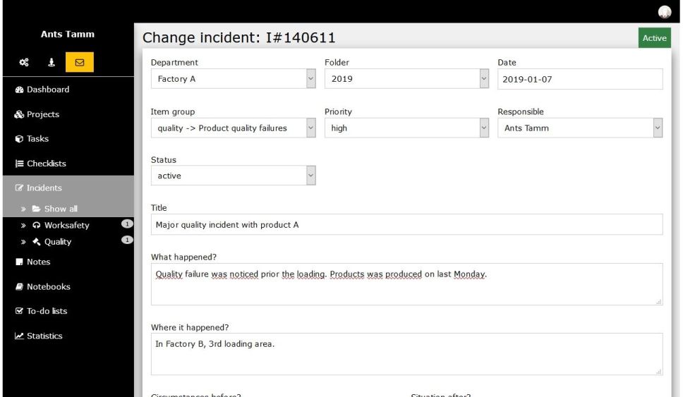 incident overview with clear description, root-cause and improvement tasks